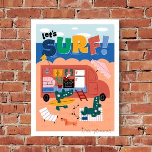 Print 30x40 cm. Let's surf