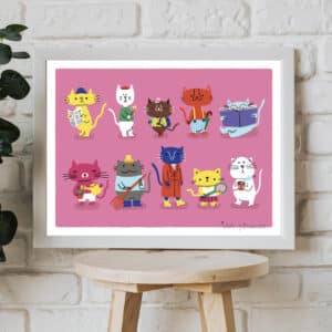 Print 30x40 cm. Cats, cats, cats